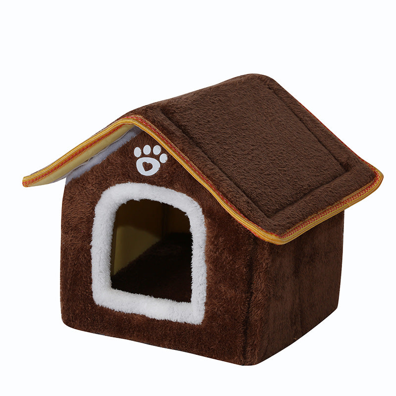 The CozyCabin: Premium Faux-Fur Indoor Pet Retreat
