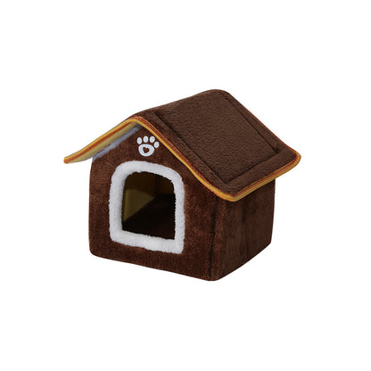 The CozyCabin: Premium Faux-Fur Indoor Pet Retreat