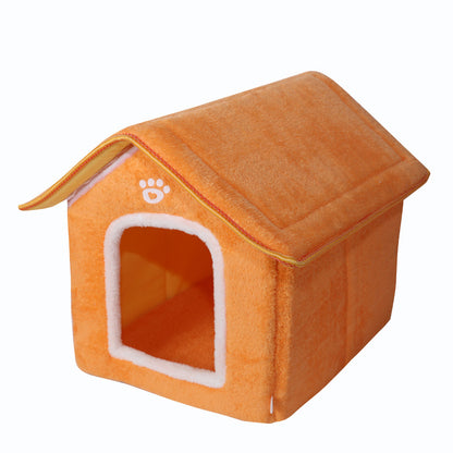 The CozyCabin: Premium Faux-Fur Indoor Pet Retreat