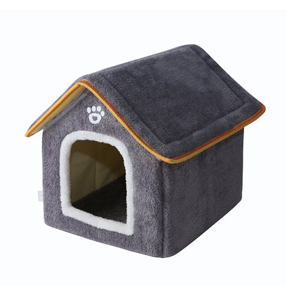 The CozyCabin: Premium Faux-Fur Indoor Pet Retreat