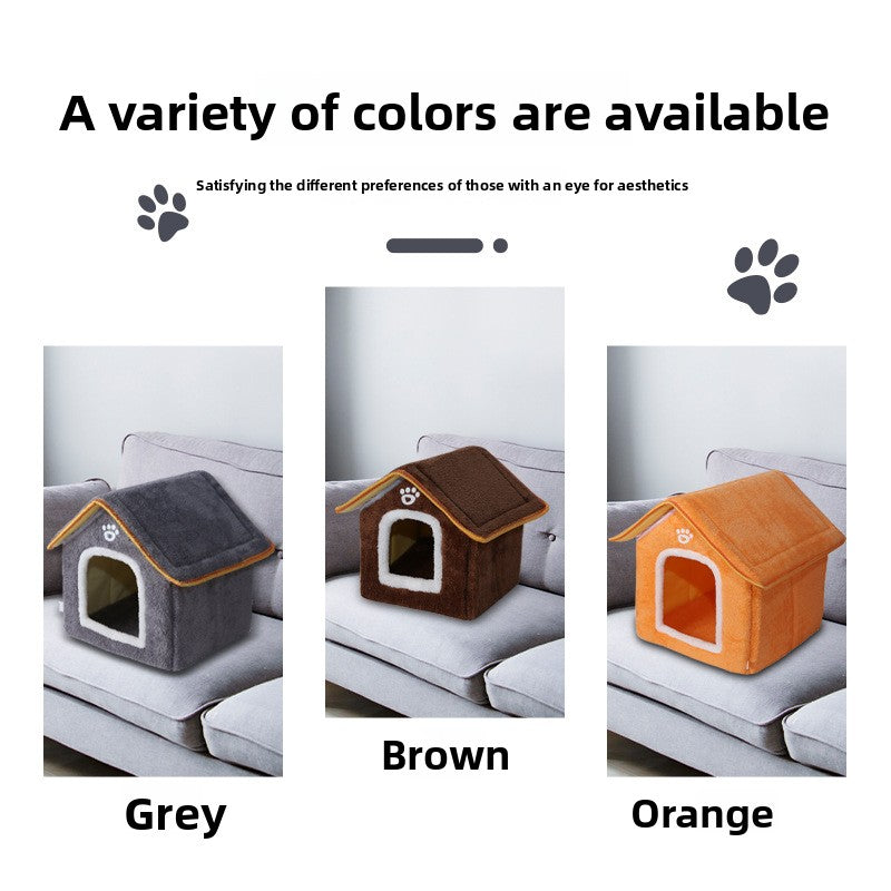 The CozyCabin: Premium Faux-Fur Indoor Pet Retreat