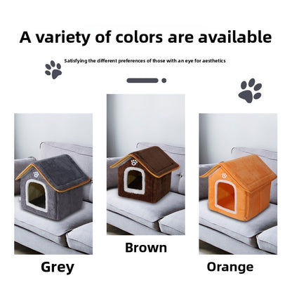 The CozyCabin: Premium Faux-Fur Indoor Pet Retreat