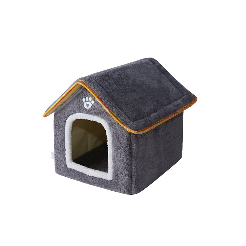 The CozyCabin: Premium Faux-Fur Indoor Pet Retreat