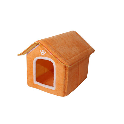 The CozyCabin: Premium Faux-Fur Indoor Pet Retreat